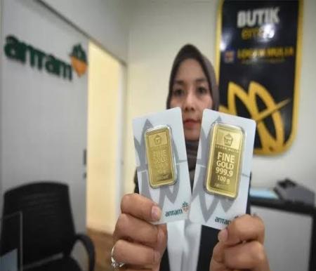 Ilustrasi harga emas di Butik Antam Pekanbaru sedang turun (foto/int)
